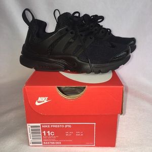 NIKE Presto (PS) Kids Black Shoes| 11C